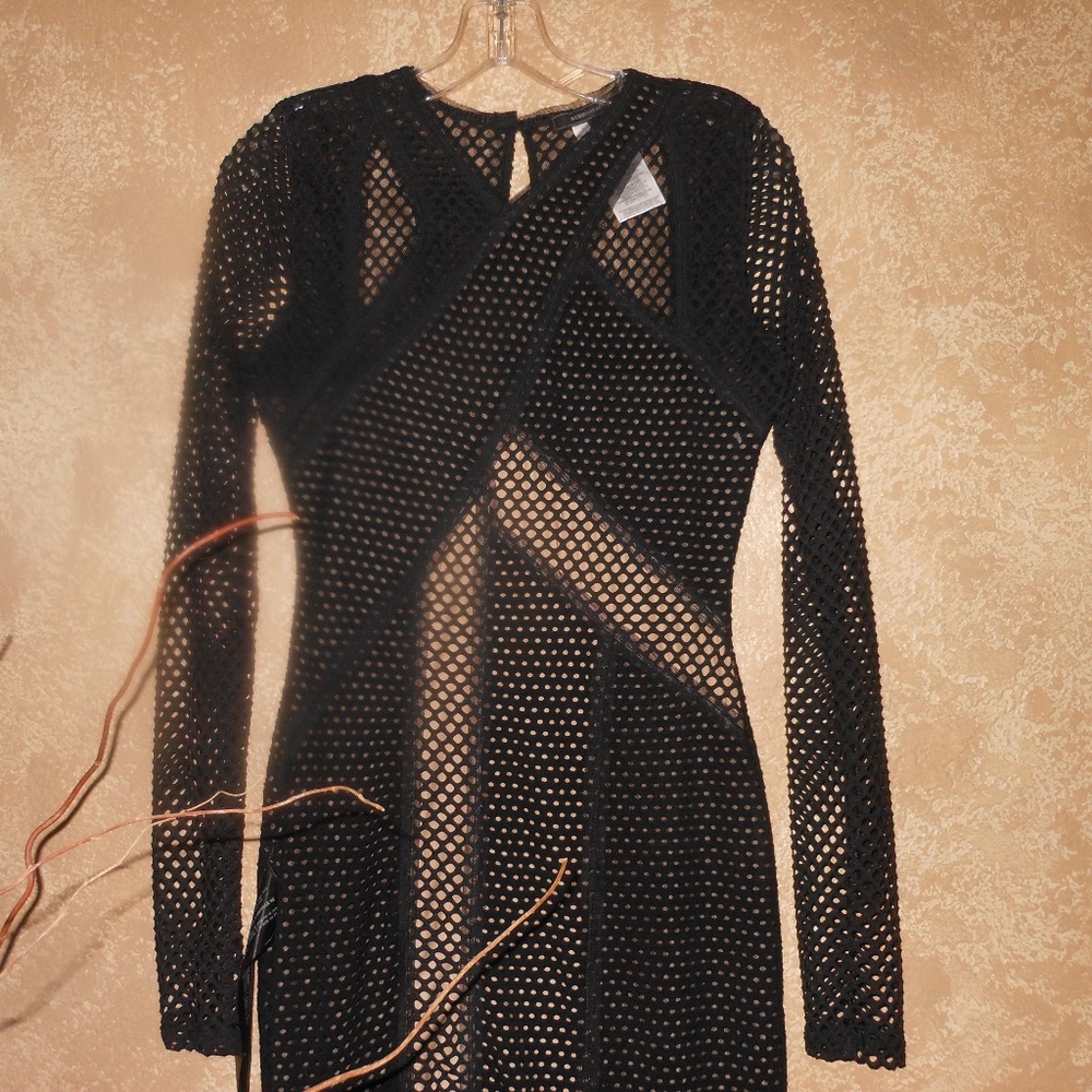 Bcbgmaxazria Jaylynn Patchwork Mesh Net Dress- Sm… - image 4